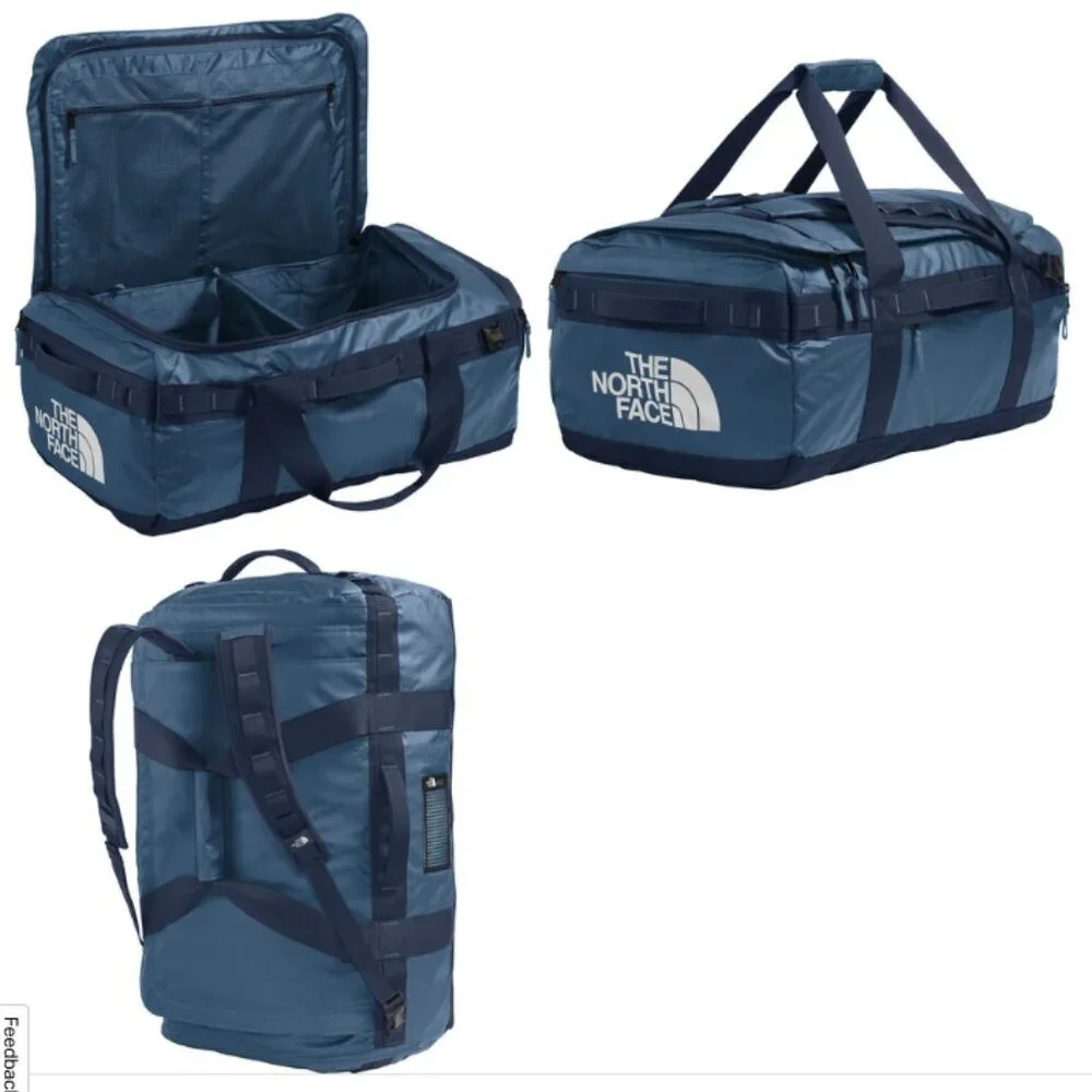 NWT! NEW! The North Face Base Camp Voyage Duffle Backpack -62L Blue Grey Multi